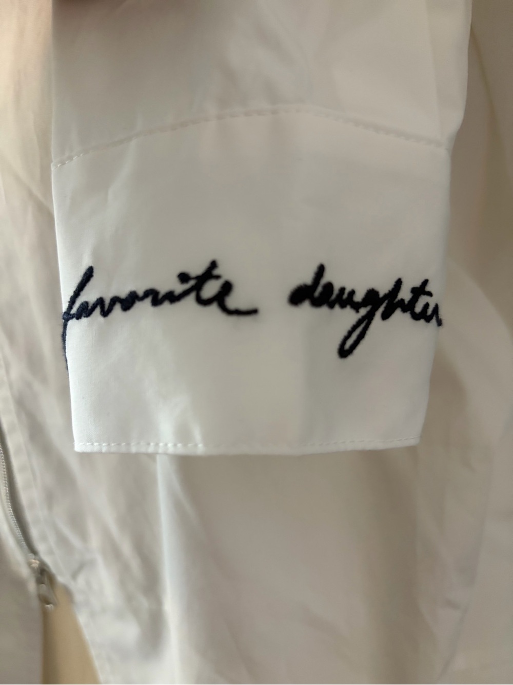 Favorite Daughter White Zip-Front Oversized Shirt. - Picture 6 of 8